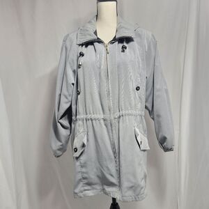 Current Seen pinstripe lightweight zip up jacket with hood. M